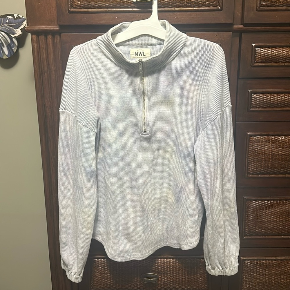 Madewell thermal 1/2 zip -light colored tie dye